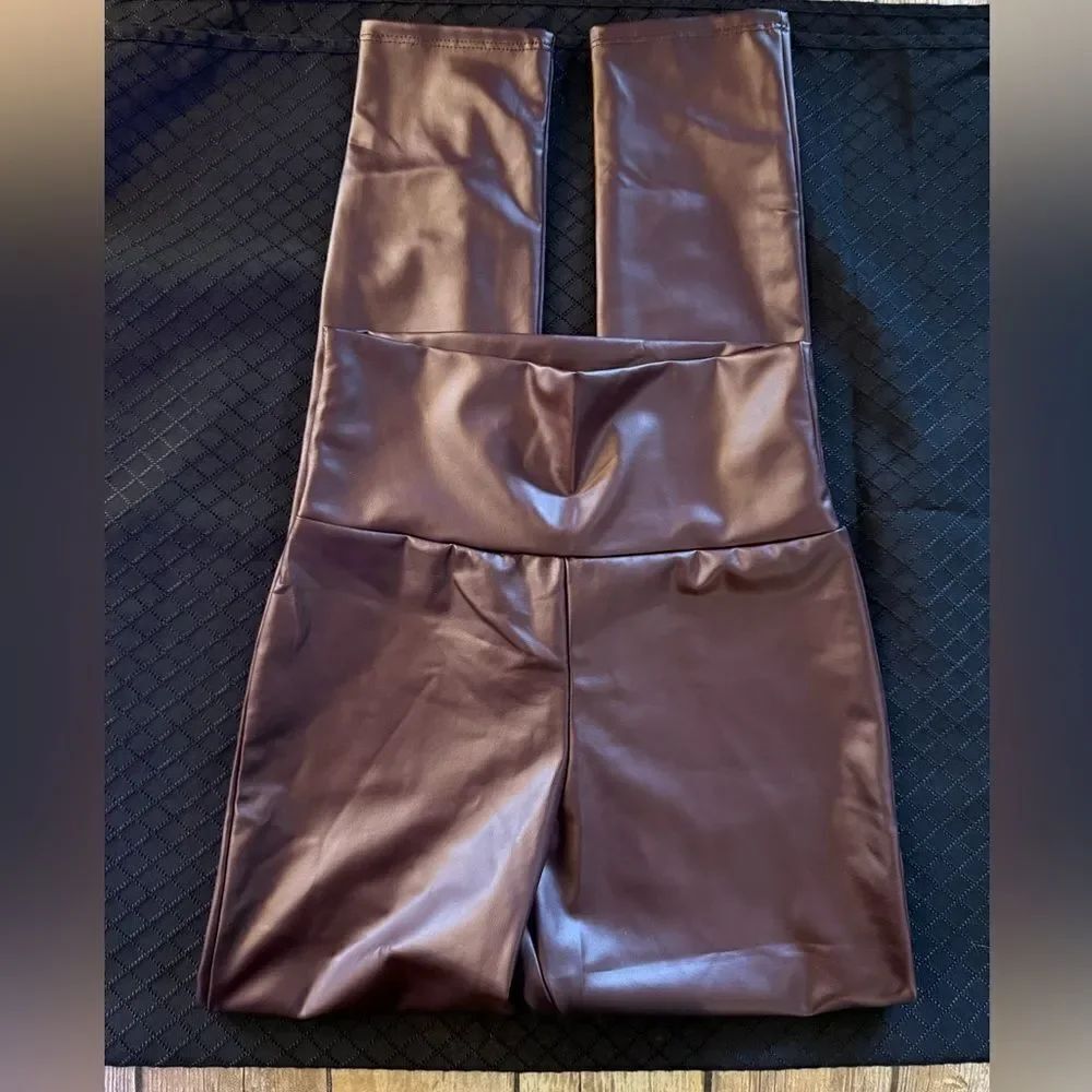 Dark brown Faux leather pants